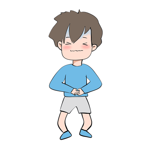 原创手绘拉肚子腹泻肚子疼的男孩.png
